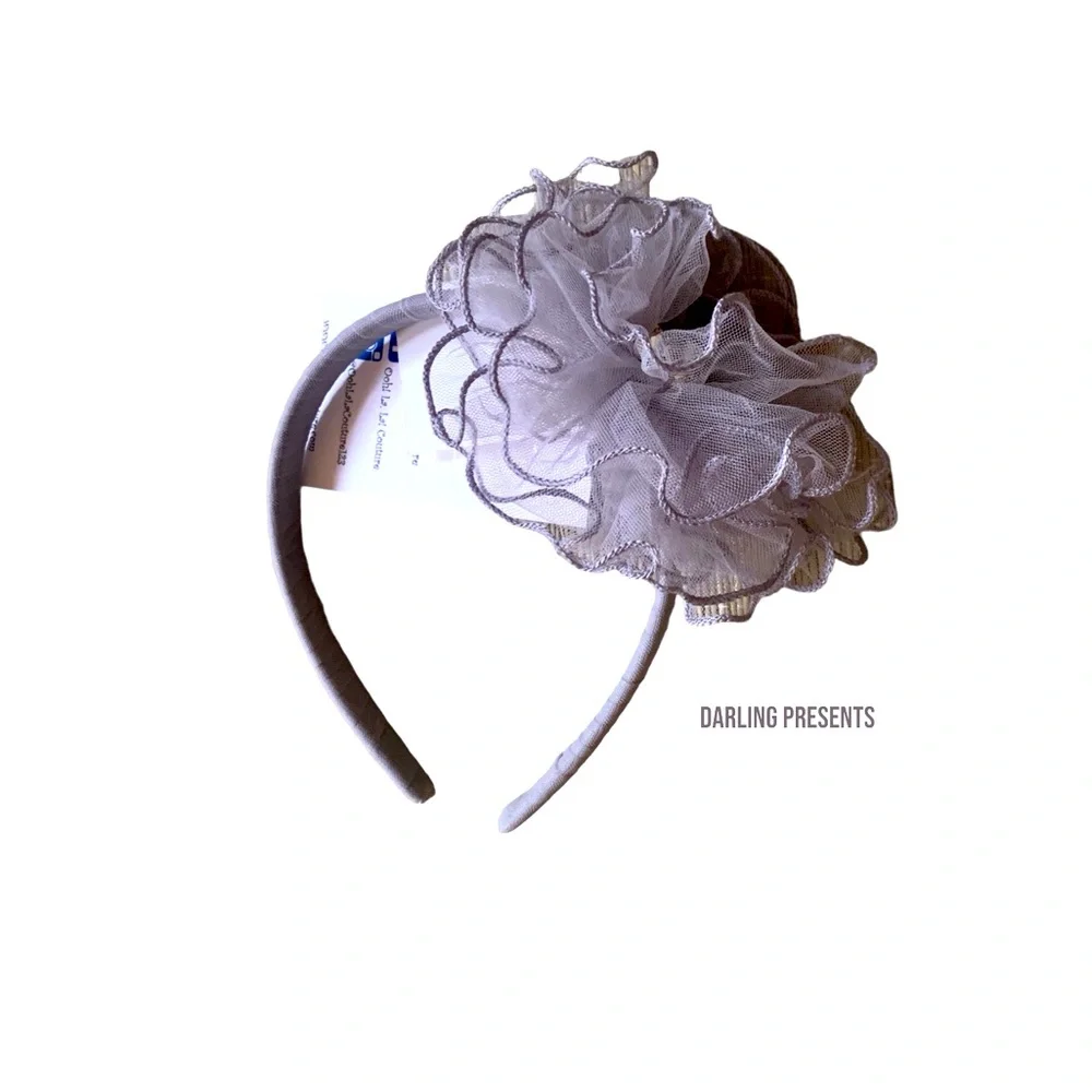 Ooh La La Couture Tulle Flower Headband Girls Color Gray Size OS